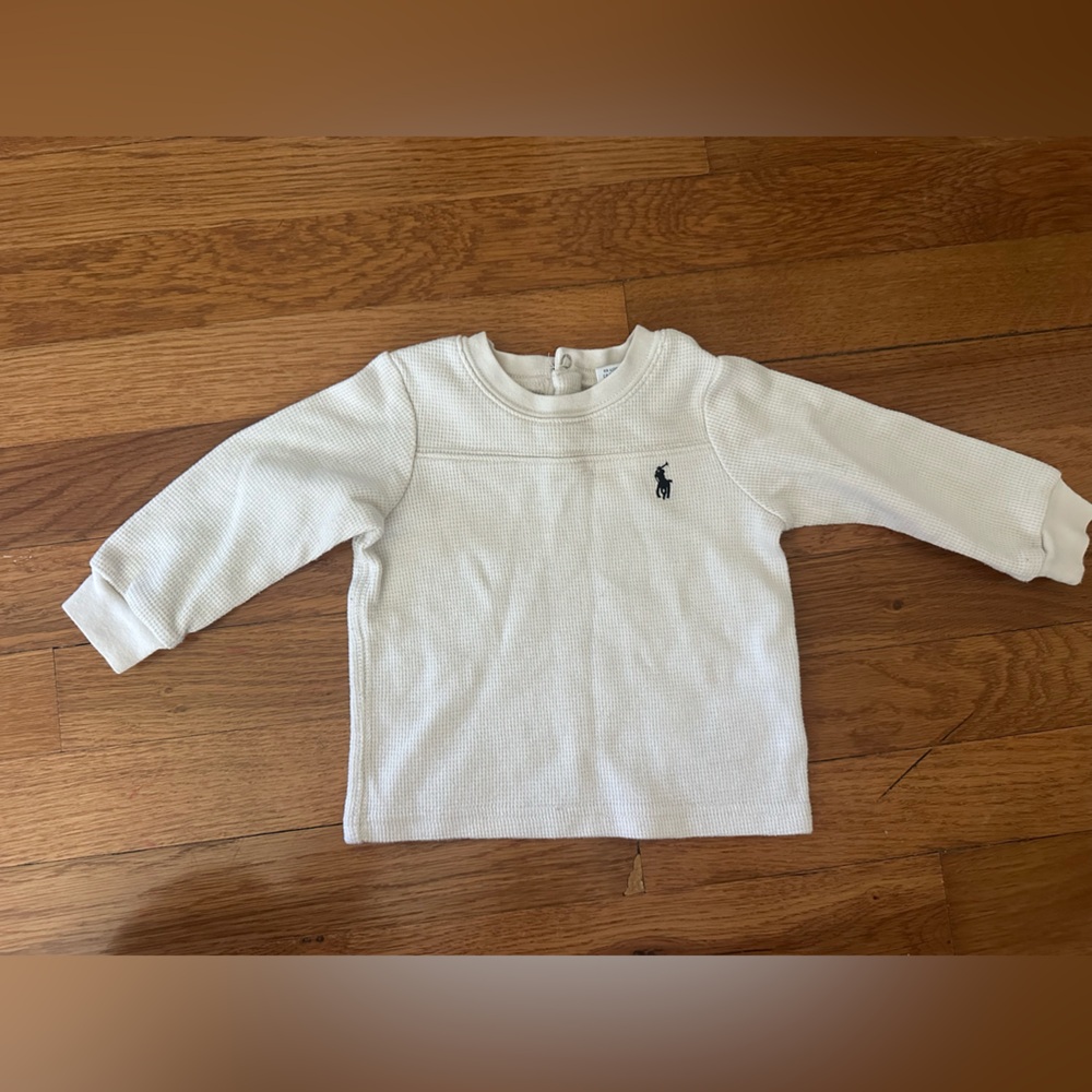 Ralph Lauren Cream Waffle Knit Top